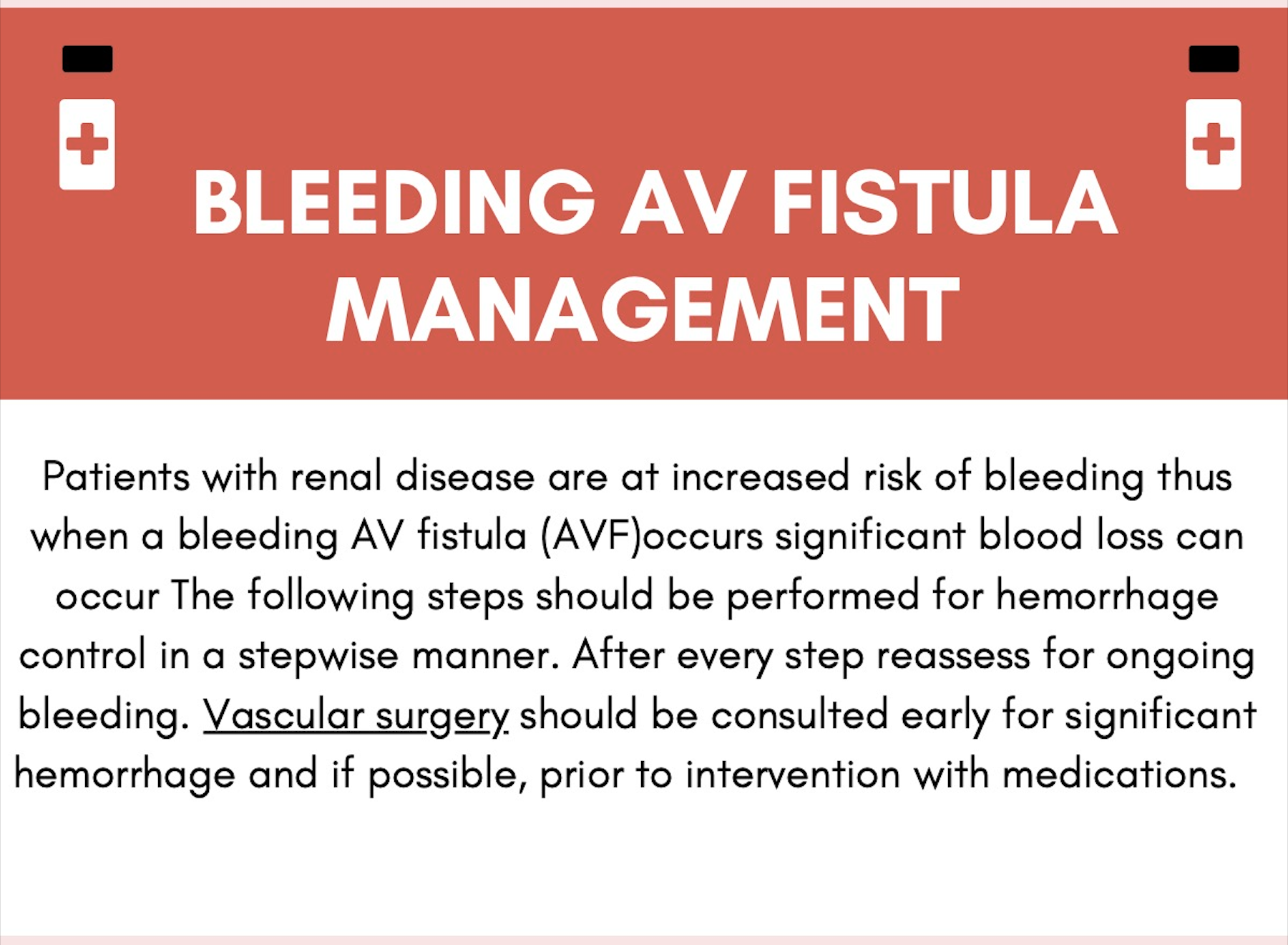 Bleeding AV Fistula Management EM Daily